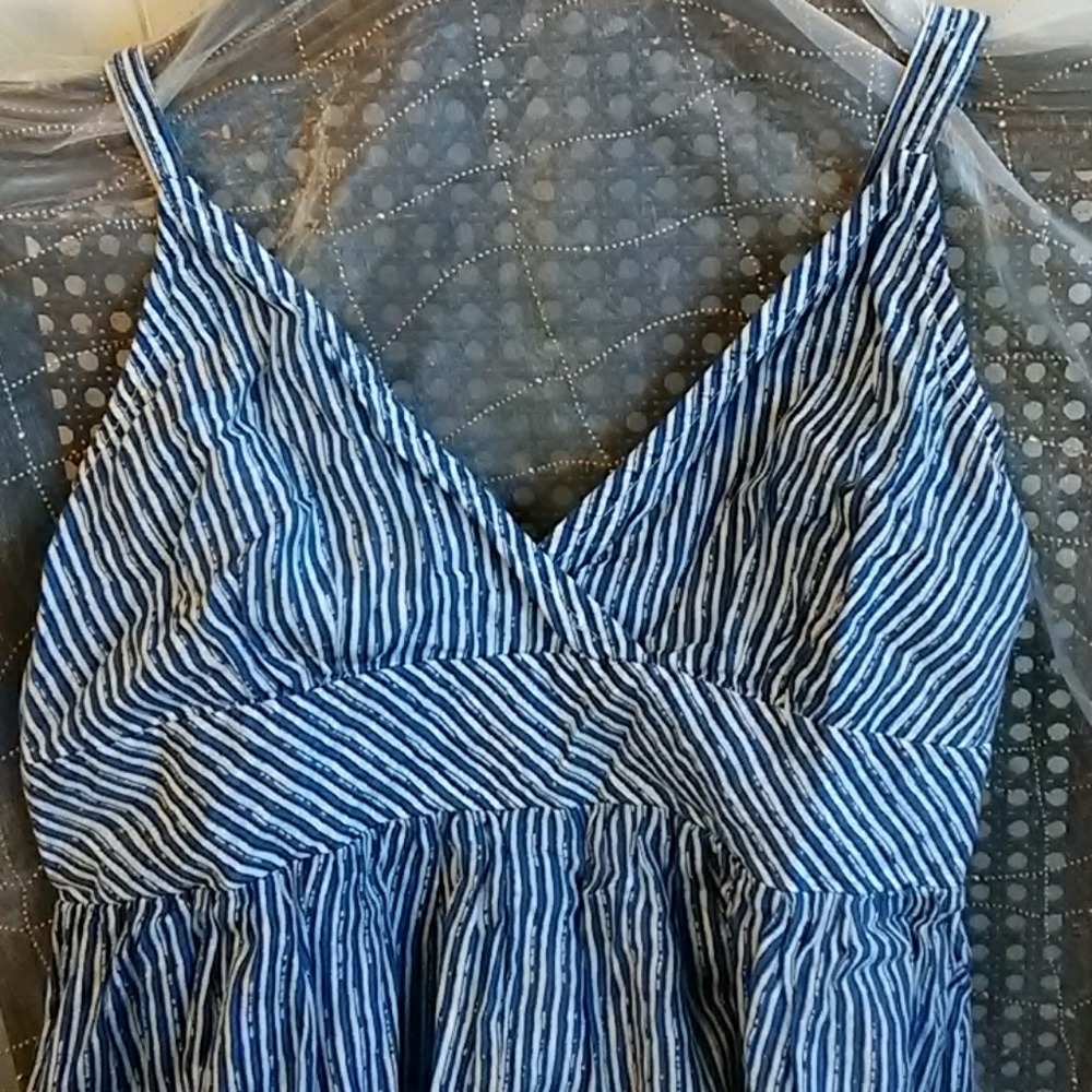 Gap silk & cotton sundress blue white stripe Small - Picture 2 of 7